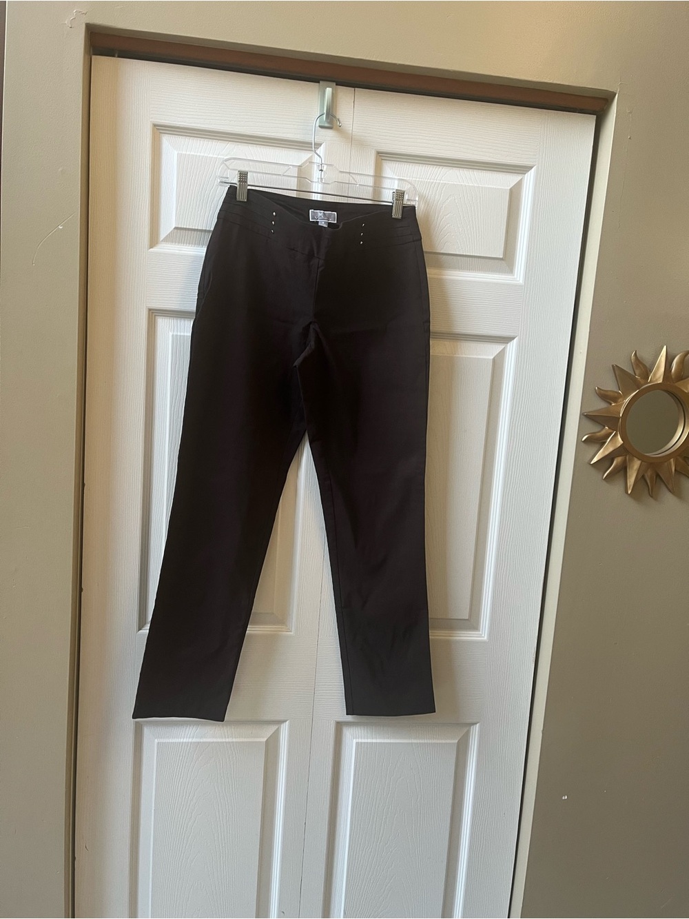 JM Collection Dark Brown Straight-Leg Pants